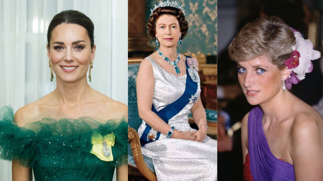 Catherine, Princesa de Gales, la reina Isabel II y Diana, Princesa de Gales,